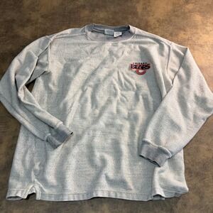 The Edge Chicago Bears Sweatshirt Mens Large Gray Textured Knit Long Sleeve VTG